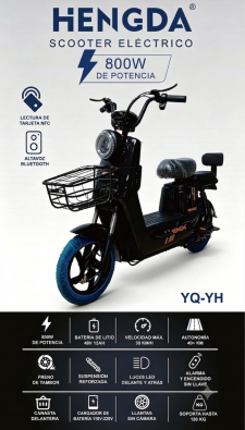 MOTO ELETRICA HENGDA Bluetooth/NFC YQ-YH 