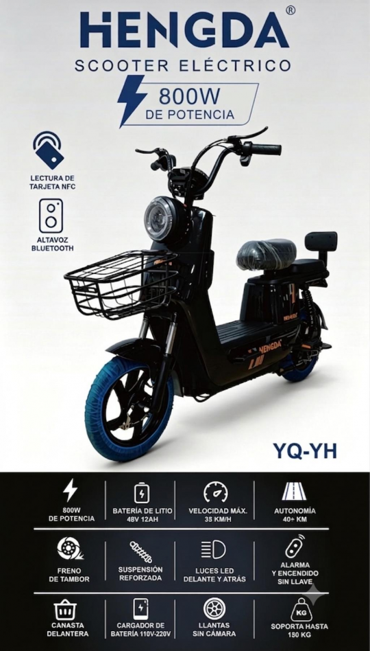 MOTO ELETRICA HENGDA Bluetooth /NFC YQ-YH 