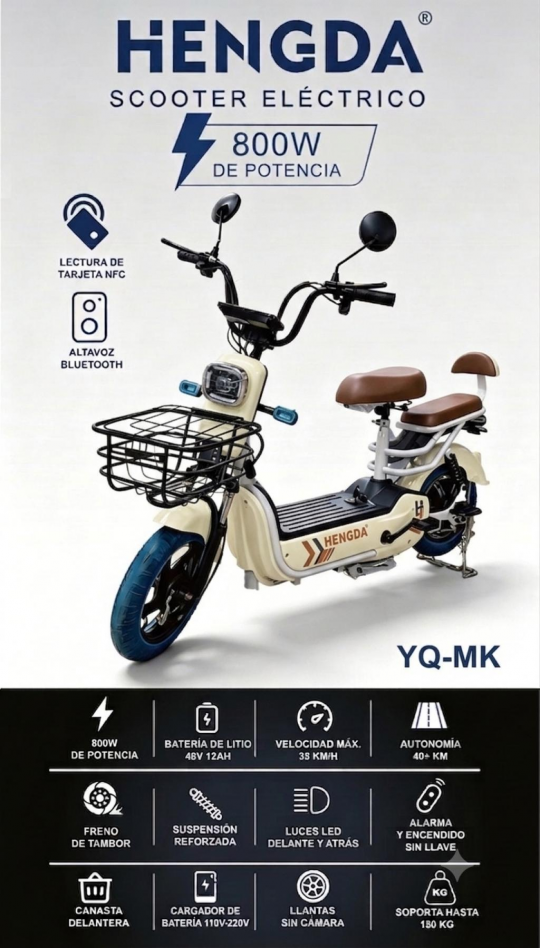 MOTO ELETRICA HENGDA Bluetooth /NFC YQ-MK