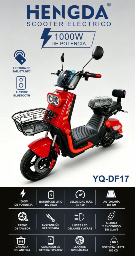 MOTO ELETRICA HENGDA Bluetooth /NFC YQ-DF17