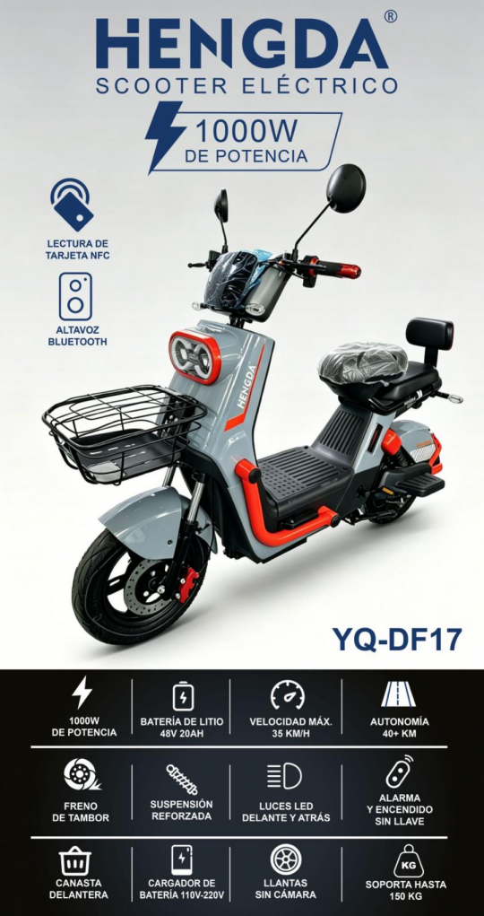 MOTO ELETRICA HENGDA Bluetooth /NFC YQ-DF17