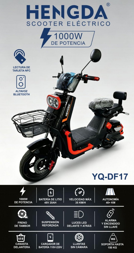MOTO ELETRICA HENGDA Bluetooth /NFC YQ-DF17