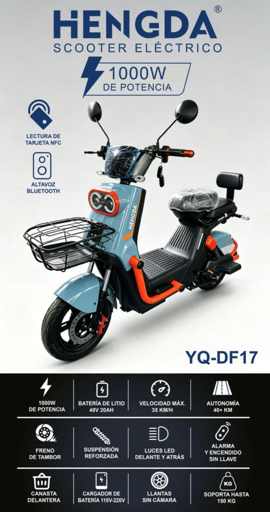 MOTO ELETRICA HENGDA Bluetooth /NFC YQ-DF17