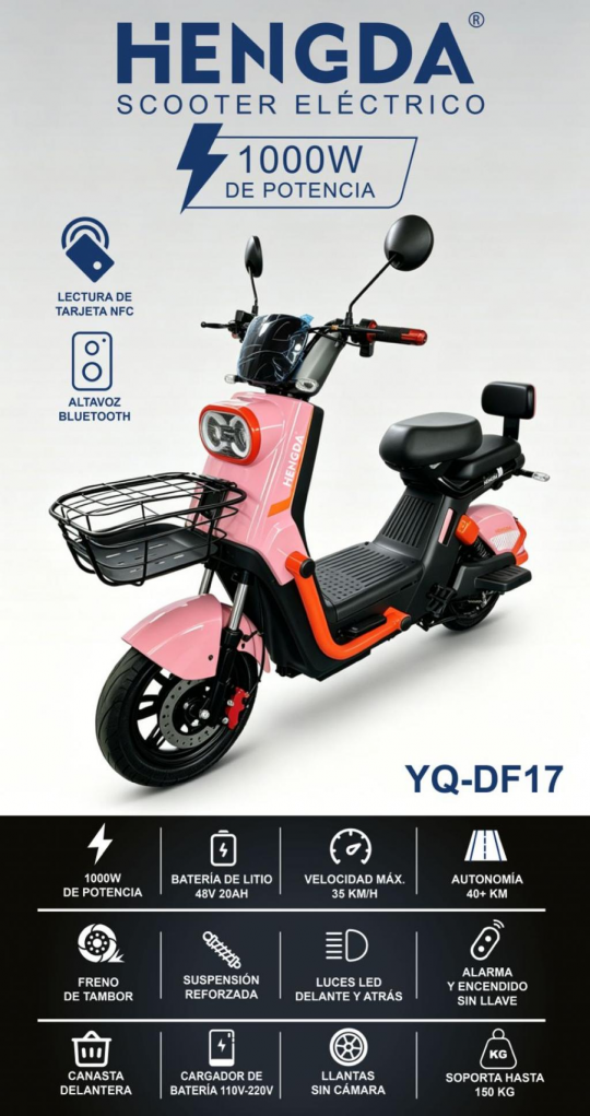 MOTO ELETRICA HENGDA Bluetooth /NFC YQ-DF17