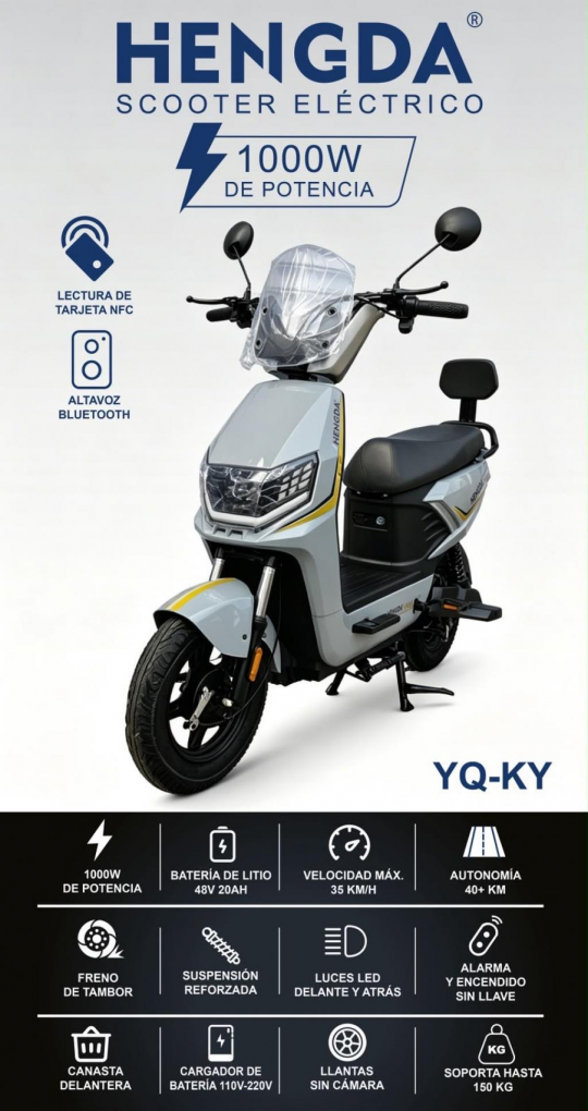 MOTO ELETRICA HENGDA Bluetooth /NFC YQ-