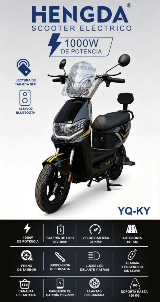 MOTO ELETRICA HENGDA Bluetooth /NFC YQ-
