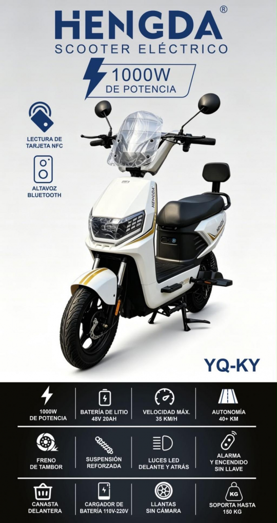 MOTO ELETRICA HENGDA Bluetooth /NFC YQ-
